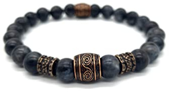 NAHLE | Wikinger Armband | Larvikit 8mm Viking Stretch- Armband | handgemachtes Perlenarmband | mit edler Schmuckschachtel