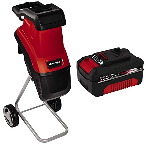 Einhell GC-KS 2540 Electric Garden Shredder | Reversible Steel Blades & Power X-Change 18V, 4.0Ah Lithium-Ion Battery Universally Compatible With All PXC Power Tools And Garden Machines