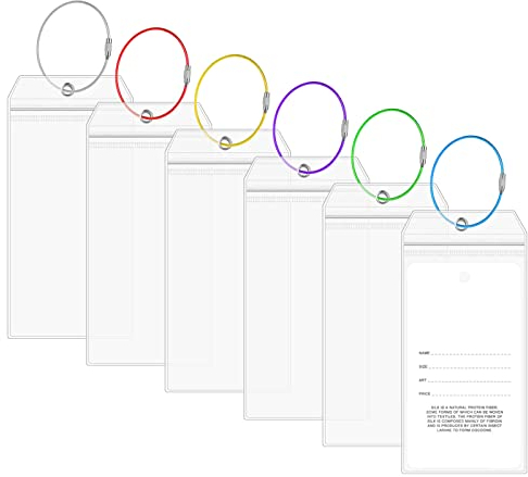 Vicloon Gepäckanhänger für Kreuzfahrten, 6 Stück Kofferschilder, PVC Kofferanhänger, mit Klipp-Verschluss und verschraubbaren Farbigen Metallband, Robuste Wasserfeste PVC Transparente Kofferanhänger