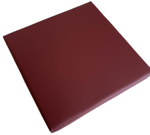 kissenfabrik-juwan Pflegeleichtes Sitzkissen Stuhlkissen Bankkissen 40x40cm Kunstlederbezug in Gastroqualität (dunkelrot)