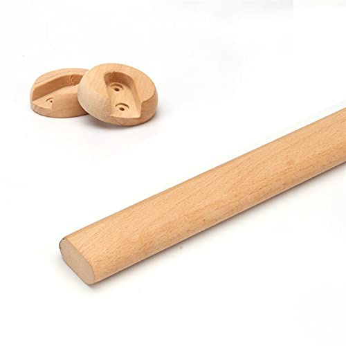 Melairya Garderobenstange aus Holz, oval Garderobenstange aus poliertem Holz mit Endstützen (Size : 100cm)