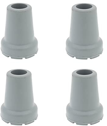 Lifeswonderful - Stoßdämpfende Gummi-Schutzkappen für Gehstöcke - 4 Stück - 19mm - Grau