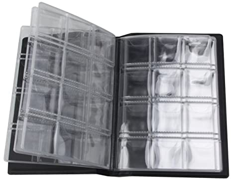 PLAFOPE Raccoglitore per Monete da Collezione, Album Nero in PU 120 Tasche