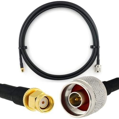 RANGEFUL RP-SMA Mâle vers N Male 2m Rallonge Antenne WiFi Cable Coaxial — câble d'extension HF240 (LMR 240 équivalent) etanche — pour Routeur WiFi Caméra IP Carte Réseau sans Fil Mini PCIE