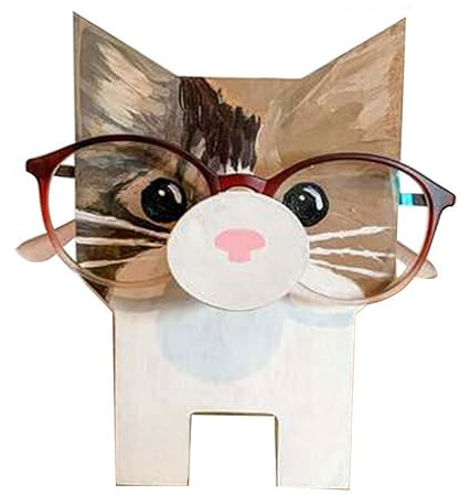 EsportsMJJ Tier Brillenhalter Nette Holz Sonnenbrille Display Rack Brillen Show Stand Halter Schaukasten - Katze