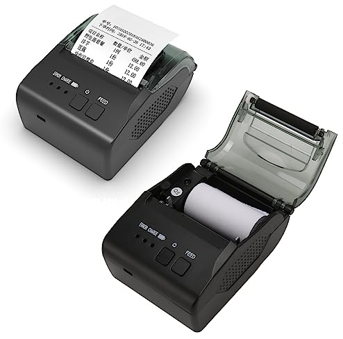 Topiky Tragbarer Drahtloser Bluetooth-Thermodrucker, Sticker Maker-Maschine, Kompatibel mit Android für IOS, Unterstützt 58 Mm Breites Thermorollenpapier, für Zuhause, Versandetiketten,