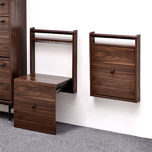 GArcan Unsichtbare Schuhbank für den Eingangsbereich, platzsparender Massivholz-Fußhocker für den Flur, ultradünner Wand-Klapphocker, Klappstuhl, an der Wand montierter Schuhwechselhocker, Holz, 38