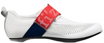 Fizik Transiro Hydra Aeroweave Carbon, Highly Breathable Triathlon Innovative Carbon Shoes, White/Red-Blue, 11