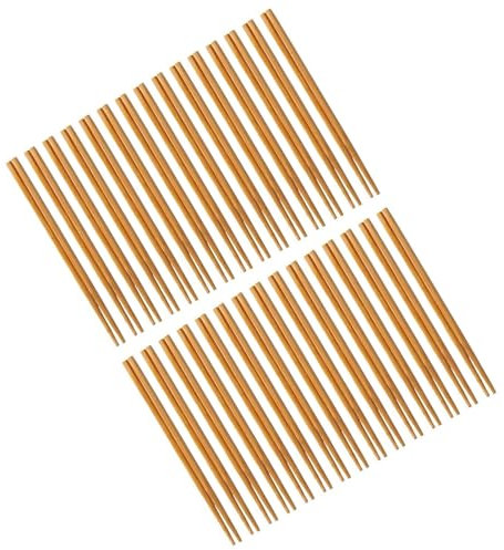 Juego de Palillos de Madera de 30 Pares, Palillos Chinos Ligeros y Reutilizables para Evitar Resbalones, Aptos para Fideos