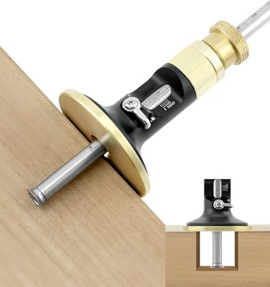 QWORK® Precision Wheel Marking Gauge and Mortice Gauge, Woodworking Scribing and Depth Measuring Tool for Soft Wood - Micro Adjustable & Metric Reading