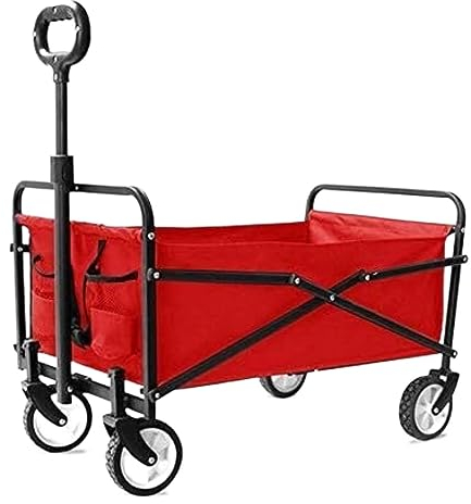 CCYENG Trolley Cart Klappbarer Wagen Gartenwagen Tragbarer Gartenwagen Mit 4 Rädern Für Den Transport Im Garten Reisen Camping Strände Campingwagen Gartenwagen
