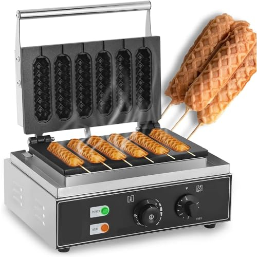 Electric Waffle Sausage Maker - Non-Stick Lolly Stick French Corn Hot Dog Machine - Commercial Grade Crispy Muffin Machine For Home Kitchen