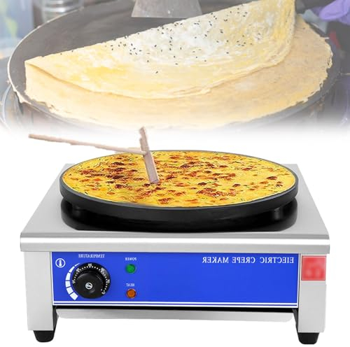 Crepera eléctrica Comercial, máquina para Hacer Crepes y Crepes eléctrica de 2800 W, Plancha para Crepes para Hacer Crepes, panqueques, Huevos, Tortillas, Hamburguesas