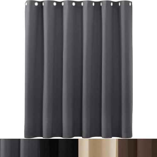 AMZYU Lärmschutzvorhang 1 Stück, 80 x 240 cm Modern Und Langlebig, Lärmschutz Gardinen Modern Schlaufenschal, Raumteiler Waschbar Größe Und Farbe Wählbar, Dunkelgrau