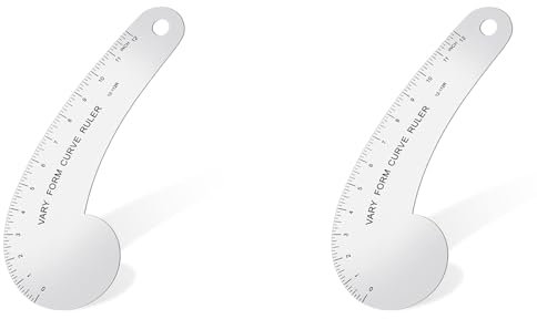GREOHNMPAW 2X Vary-Form-Kurvenlineal, 30,5 cm (12), Massives Französisches Kurven-HüFtkurvenlineal Aus Metall für Messen Von NäHdesigns