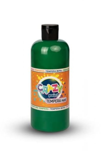 Rich Crazy Tempera Farbe 550g, Grün, Wasserbasiert & Hochpigmentiert, Abwaschbar, Geruchsarm, Ideal für Kreative Mal und Bastelarbeiten, Leuchtende Farbe