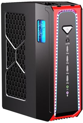 Mavsloly Mini Gaming PC Liquid Cooling, 14th Gen Core i9-14900F with 32G DDR5 RAM 1T PCIE4.0 SSD Desktop Computer, RTX4070S 12G, 8K, 1*HDMI, 3*DisplayPort, Optical, WiFi 6e, Windows 11 Pro