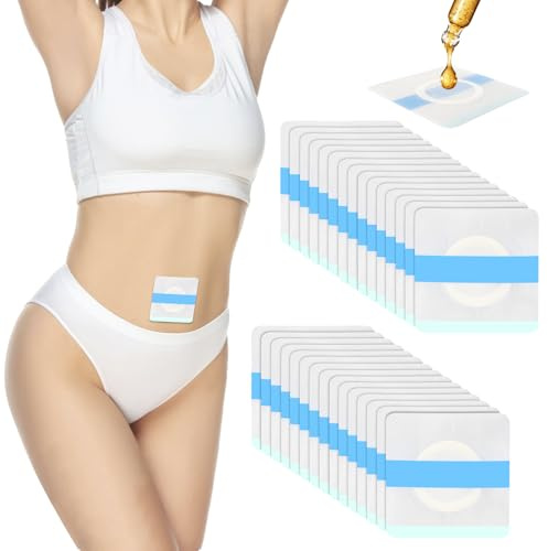 30 Stück Rizinusöl Packung Wrap für Den Bauchnabel,Rizinusöl Bauchnabel Pflaster,Spunlace-Tuch Sehr Saugfähig,Selbstklebend Rizinusölpackungen,für Bauchnabel und überall,7 x 7 cm(Enthält kein Öl)