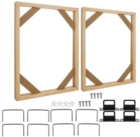 Cpolebev 2 Set DIY Massivholz-Leinwandrahmen-Kit, 16 X 20 Leinwandrahmen-Keilrahmen Aus für Ölgemälde, Drucke und Poster, Langlebig, Einfach zu Verwenden