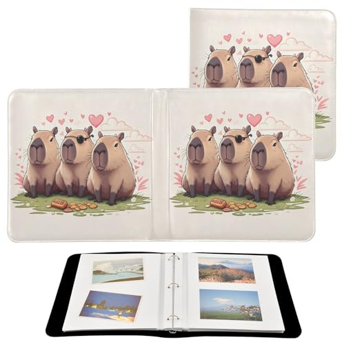 JUMBEAR Grande album fotografico autoadesivo con 20 pagine, album fai da te, per matrimoni, famiglia, bambini, vacanze, carini tre capibara