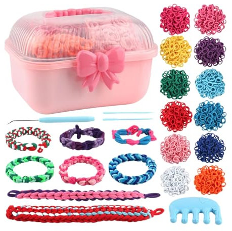 Bracelet Making Kit for Girl | Elastic Band Bracelet Making Toy | Jewelry Art String Maker Set Elastic Band for Kids Boys Birthday Home School Activity Crafts Play