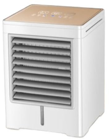 JHOMHF Mini-Klimaanlage, tragbar, USB, mit Touchscreen, 3 Geschwindigkeitsstufen, Verdunstungskühler für Schlafzimmer, Zelt, Auto, Wohnmobil, Camping (Beige)
