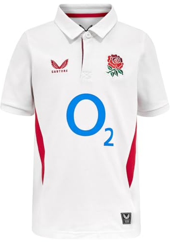 England Rugby Castore Unisex Kinder Heim-Kurzarmshirt