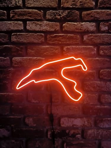 Panneau néon de la piste de Spa-Francorchamps - Contour de piste LED - Lumière de 40 cm en silicone - Décoration murale pour garage - Cadeau pour les fans de course, simulation de course, sports