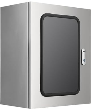 Distribution box,Wall-mounted Stainless Steel Electronic Equipment Enclosure Box,weatherproof Outdoor/indoor Metal Electrical Junction Box, Distribution Box Project Box with Mounting Plate &