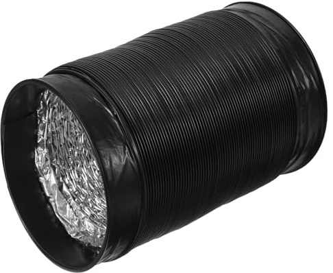 Tuyau D’évacuation de Sèche-linge Flexible en Aluminium 100mm Noir | Gaine Pvc et Feuille D’aluminium, Usage Large, Finition Sobre pour Intérieur