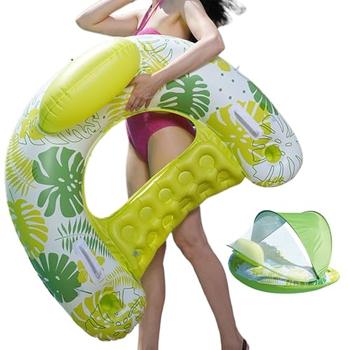 Aufblasbare Pool Schwimmkissen Für Erwachsene - Pool Sitzliege Für Erwachsene | Mit Getränkehalter Und Ergonomischer Schwimminsel Als Wasserliege Damen Herren Im Sommer Am Fluss See