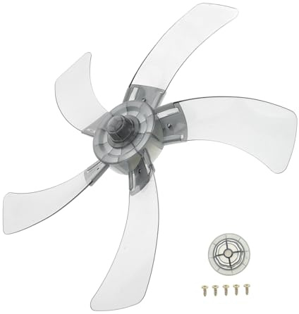 Mikinona Ventilatore Lame in Plastica Rinforzata per Ventilatore Piantana e Ricambio Silenzioso e Resistente Casa Grigio Trasparente con Kit Montaggio Completo