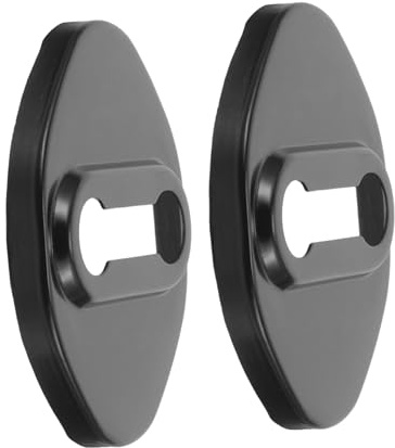 Parliky 2 pièces Protection de Serrure de Porte Voiture Aluminium Facile à Installer Remplacement Simple pour Portillon Couvre Serrure Adapté Noir Uni