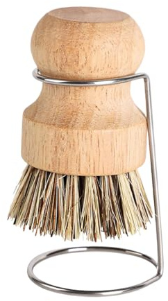Baoqifong Cepillos De Cocina para Lavar Platos - Limpiador Fregador de | Cerdas para Fregadero con Mango de Madera y Soporte,Estropajo Vajilla Agarre Ergonomico | para Fregadero Ollas Sartenes Ducha