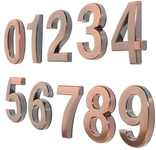 Yardenfun Numeri Civici Autoadesivi da Esterno 5 Cm in Abs, Set da 10 Pezzi 0-9, Numeri Adesivi per Porte di Casa, Hotel, Garage e Negozi, Facile Installazione senza Viti