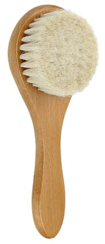 Baby-Haarbürste, Holzgriff, runde natürliche weiche Borsten, Wiegenkappen für Kleinkinder, Neugeborene, weiche Wiegenkappen für das Bad