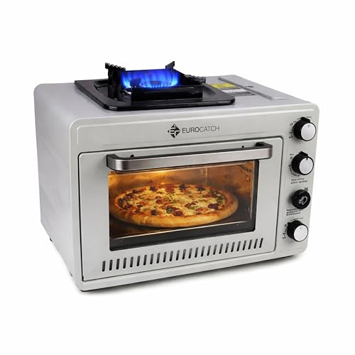 Eurocatch Portabel Gasugn för 227 g Gaspatroner - Campingugn med Brännare - 25,2 Liter – 2,1 kW - Utomhus & Hem