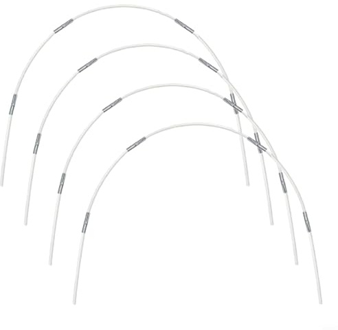 Moliuoly Set di archi da giardino in fibra di vetro per aiuola rialzata e serra, 20 pezzi accessori tunnel per copertura delle piante