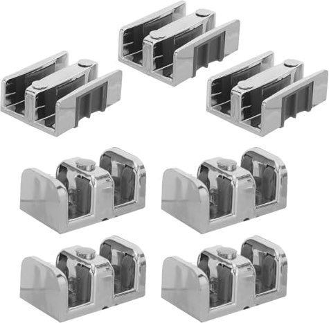 TOMETURE 1set Sliding Shower Door Limiter and Stopper, 1.77'' Glass Door Positioning Hardware, Bathroom Shower Room Fitting for Stabilizing