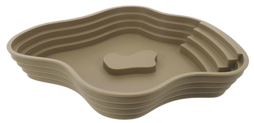 OSALADI Bassin de Baignade Forme Lac pour Reptiles en Plastique avec Rampe, Facile à Nettoyer, Réduit Les Risques de Blessures, pour Usage Intérieur et Extérieur