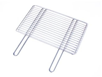 Grillkamin Grillrost aus Stahl, 55 x 34 cm, Eckig | Witterungsbeständig, Zwei Griffe