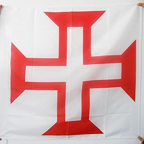 AZ FLAG Flagge Orden der Christusritter 90x90 cm Polyester 100D Hohlsaum | Für innen und außen Kreuz der Christusorden dekorative Flagge doppelte Nähte und verstärkte Kanten mit Masttunnel