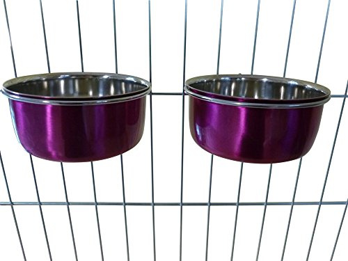 Ellie-Bo ett par hundskålar för lådor, burar eller pennor och 3 storlekar (0,6 l liten, rosa)