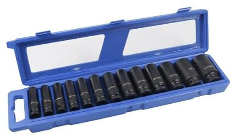 US PRO 13PC 1/2 DR 6PT DEEP Impact SOCKETS SAE