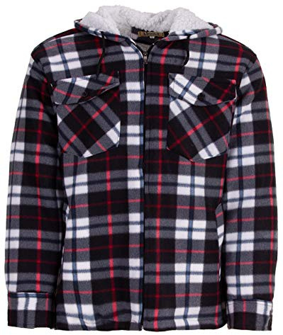 Termisk skjorta för män, arbetsjacka, skogsarbetare, termojacka, huva, huva, storlek M – 3XL, GRÅ, L