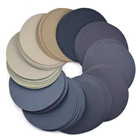 50pcs 6 Inch Sanding Discs 150mm Waterproof Sandpaper Hook and Loop Sand Paper 320-10000 Grit Assorted for Wet/Dry Polishing Gaodpz