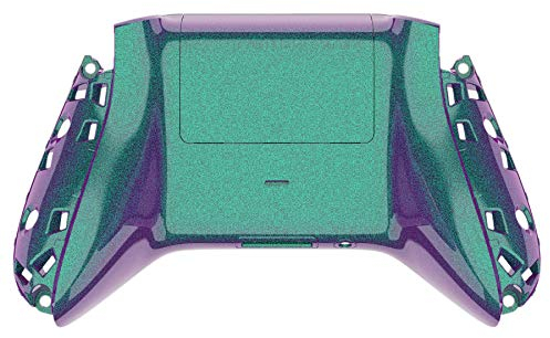 eXtremeRate Carcasa Trasera para Xbox Series S Xbox Series X Control Funda Protector con Placa de Batería Cubierta Posterior para Xbox Series S X Mando-No Incluye Shell de Grip(Violeta a Verde)
