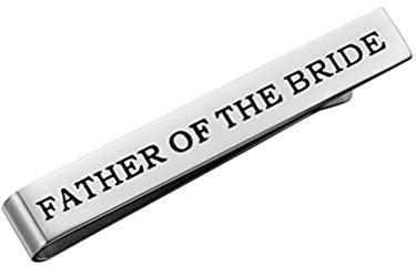 PRETYZOOM Krawattenklammer Für Brautvater Geschenk Für Vater Der Braut Hochzeitsanzug-dekoration Businessanzug-accessoire Beidseitig Graviert