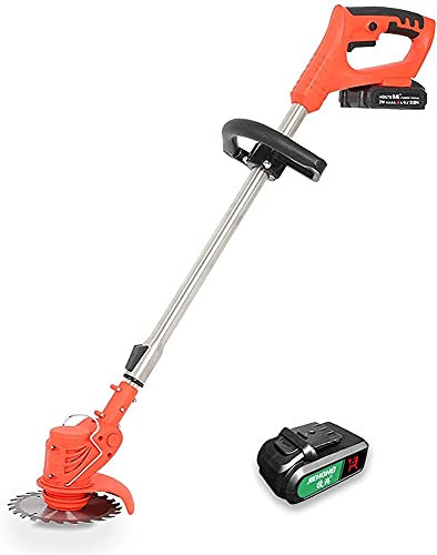 Auoeer Cordless String Trimmer, Household Lawn Mowers, Small Garden Cordless Lawn Mowers, Grass Lithium Battery Mowing Artifacts, Outdoor Electric Lawn Mowers (Color : 1 Battery 1 Charge)
