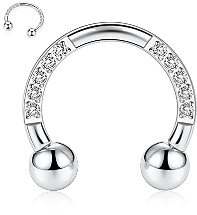 hengkaixuan Piercing de nez en titane 16 g - Filetage interne - 8 mm - Pour cartilage, tragus, téton, sourcil, corps, Titane, Pas de gemme